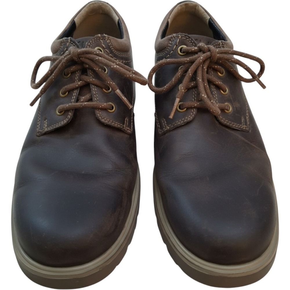 Clarks Collection Oxford Shoes Mens Size 9 Brown Leather Cushion Soft